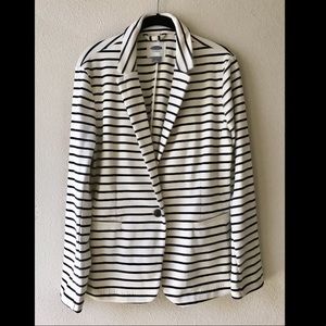 Striped Blazer (Navy Blue/Cream)